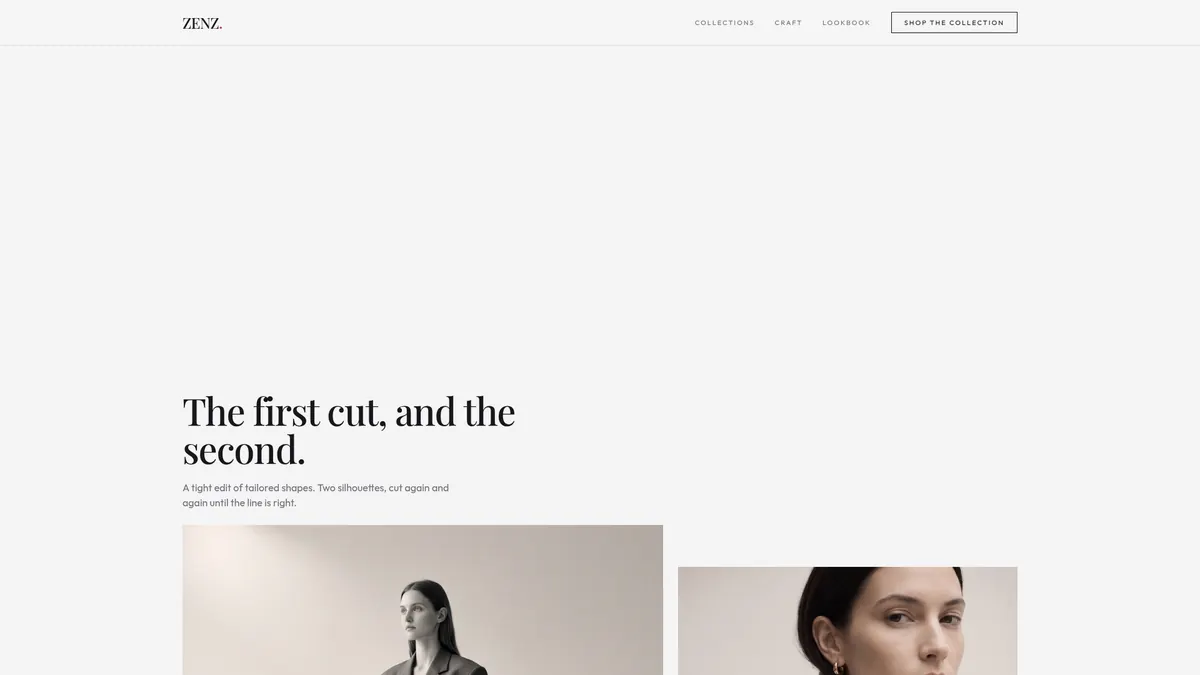 ZENZ fashion website thumbnail