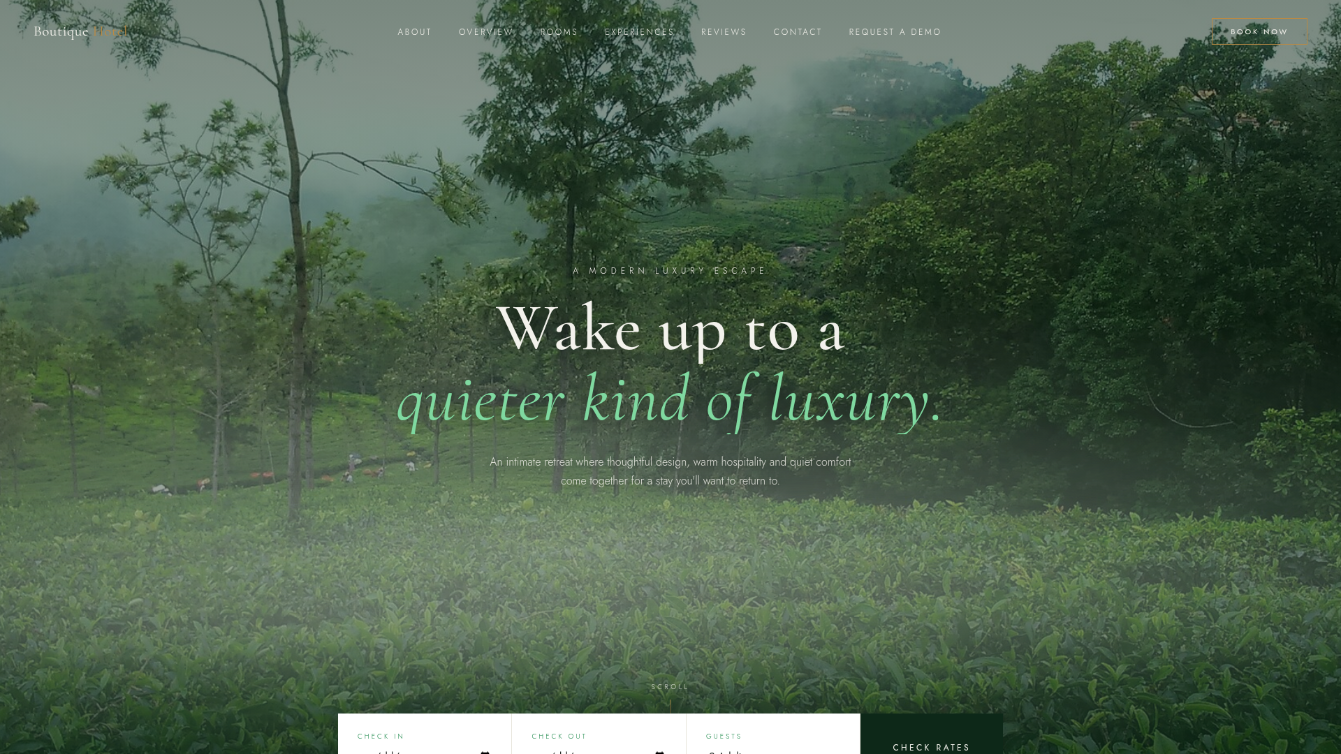 Boutique Hotel website thumbnail